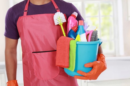 Professional domestic cleaning in a bright living room