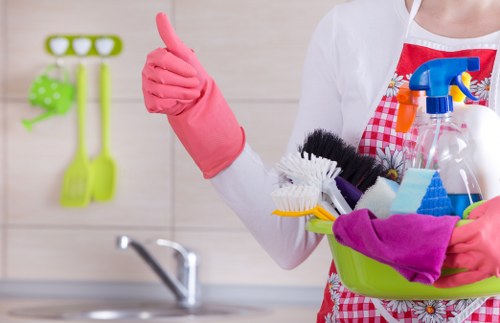 Cleaner preparing a property for one off cleaning