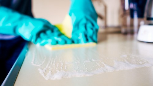 Professional rug cleaning service concept